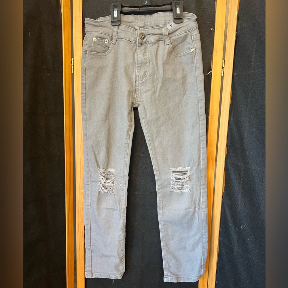 Boy's Skinny Fit Ripped Destroyed Distressed Fashion Kids Denim Jeans Pants